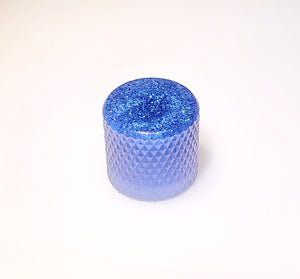 Flat Top Barrel Knob - Blue Glitter